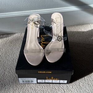 Lulus Jac Clear Strap Heels size 6